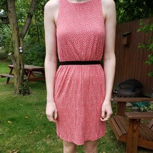 Adorable Salmon Colored Patterned Dress from LOFT